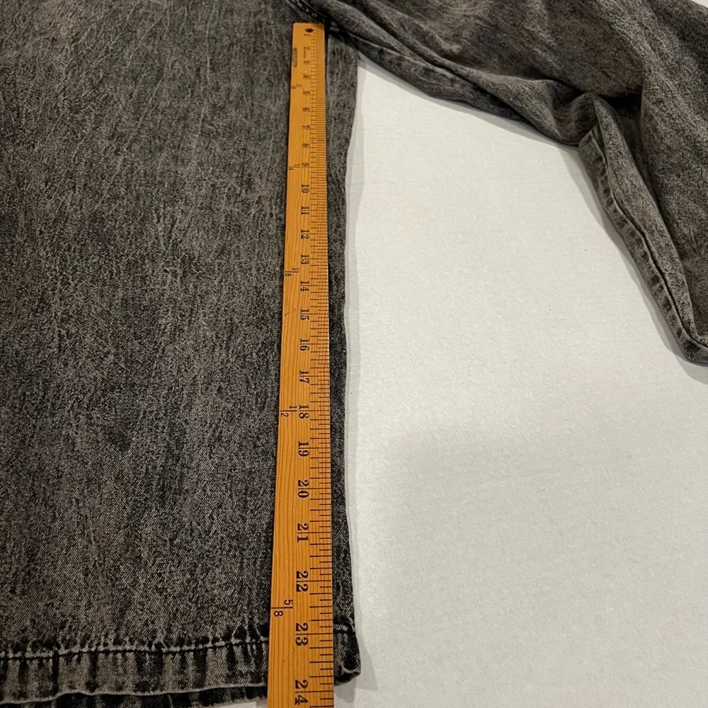 NWT G. Kale Women PXL Faded Black Denim Button-Down Jumpsuit 100% Cotton Pockets